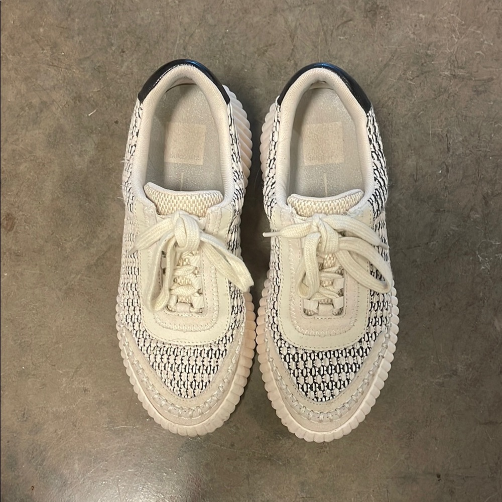 Dolce Vita Stylish Cream and Black Sneakers